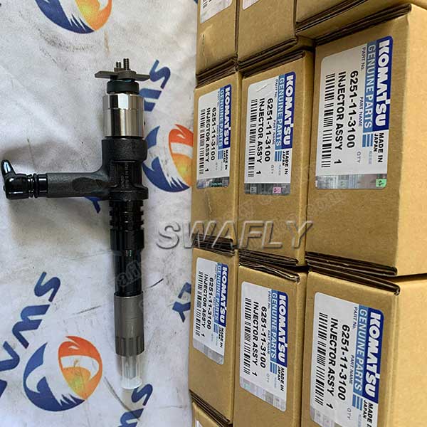 Komatsu PC400-8 PC450-8 Excavator 6D125E Engine Injector 6151-11-3100 6251-11-3100