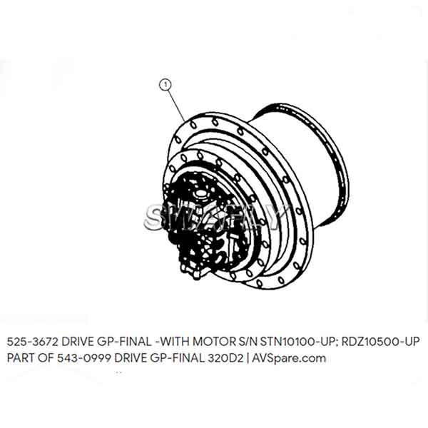 Beihai 320D2 Final Drive 543-0999 525-3672