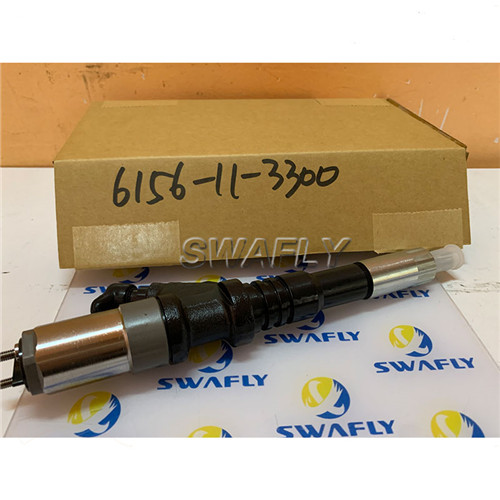 Komatsu 6D125 6156-11-3300 Fuel Injector for Excavator PC400-7