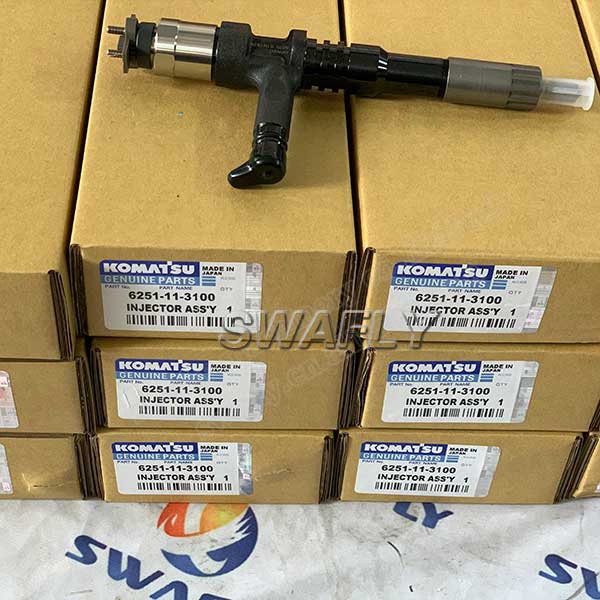 Komatsu PC400-8 PC450-8 Excavator 6D125E Engine Injector 6151-11-3100 6251-11-3100